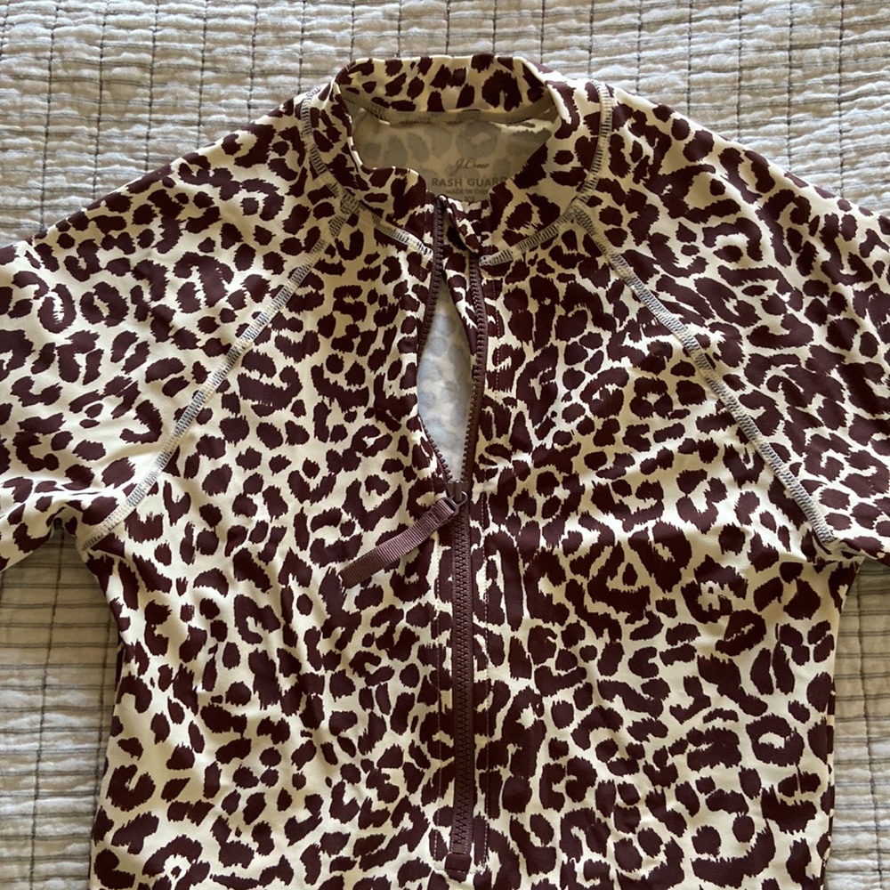 J. Crew Leopard Print Rash Guard, Xs. Nwot - image 4